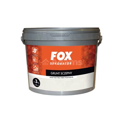 grunt sczepny FOX, Grunt ziarnisty fox 3kg, grunt pod farby strukturalne, farby strukturalne FOX Żary, Adams Żary, grunt ziarno