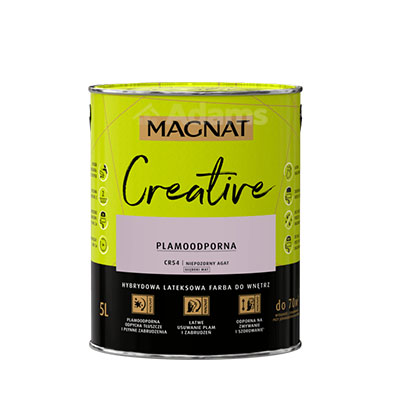 farba lateksowa magnat creative 5l kolorowa farba zapewnia Doskonałe krycie i wydajność