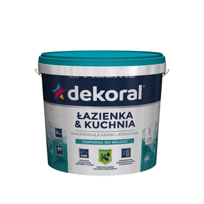 Latexfarbe Dekoral Łazienka & Kuchnia Bad & Küche 5l Erzeugt eine pilz- und schimmelresistente Beschichtung