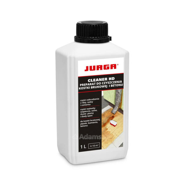 JURGA CLEANER HD to skuteczny preparat do usuwania różnych zabrudzeń z kostki brukowej i betonu, idealny po pracach budowlanych.