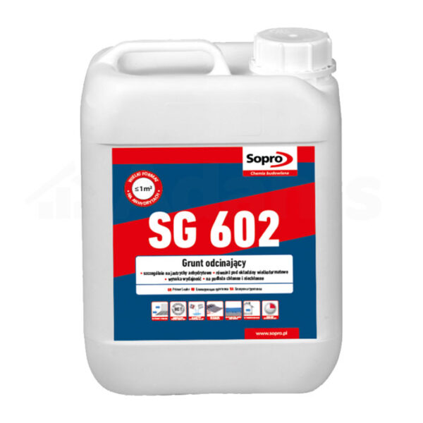 Grunt odcinający SOPRO SG 602 na bazie wysokiej jakości żywicy syntetycznej na podłoża o dużej i zróżnicowanej chłonności.
