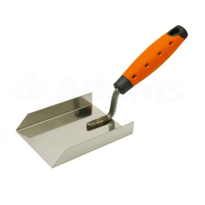 Kielnia-kątowa-obustronna-SOLID-obustronna-110mm-r.2K Kielnia kątowa obustronna SOLID przeznaczona jest do prac budowlano-sztukatorskich w trudnodostępnych miejscach.