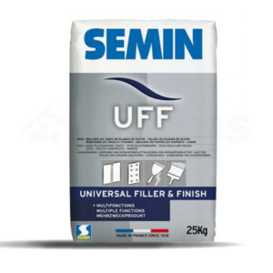 Masa uniwersalna SEMIN UFF Filler & Finish do wielu zastosowań, miedzy innymi do  wykonywania spoin płyt gipsowo-kartonowych, klejenia płyt gipsowo-kartonowych