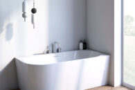 Oltens hulda wanna wolnostojąca narożna podkreśli charakter każdej nowoczesnej łazienki.