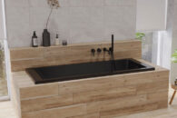 Oltens Langfoss wanna prostokątna czarna podkreśli charakter każdej nowoczesnej łazienki.