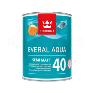 Emalia akrylowa TIKKURILA EVERAL AQUA 40 A to najnowszej generacji, uniwersalna, wodorozcieńczalna, półmatowa emalia akrylowa, o wysokiej trwałości.