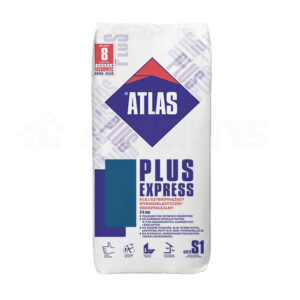 Klej szybkowiążący ATLAS PLUS EXPRESS to odkształcalny klej do płytek klasy C2FTE, zalecany do okładzin wykonywanych w trakcie krótkoterminowych remontów wewnątrz i na zewnątrz budynków