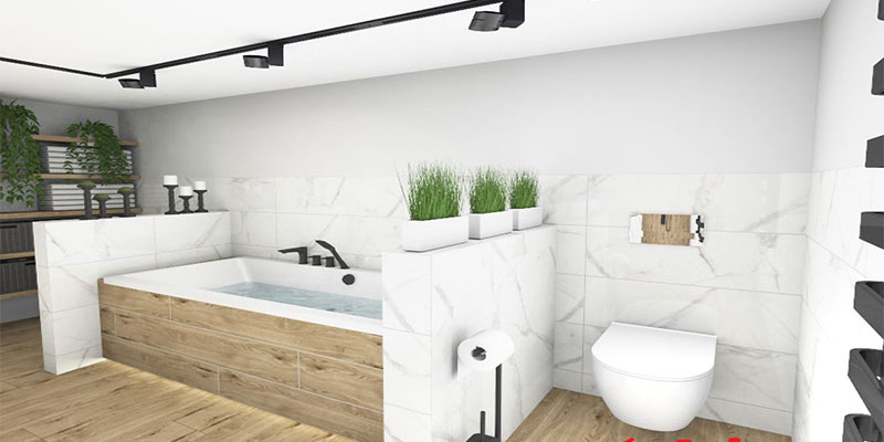 Professionelle Visualisierung eines Badezimmers