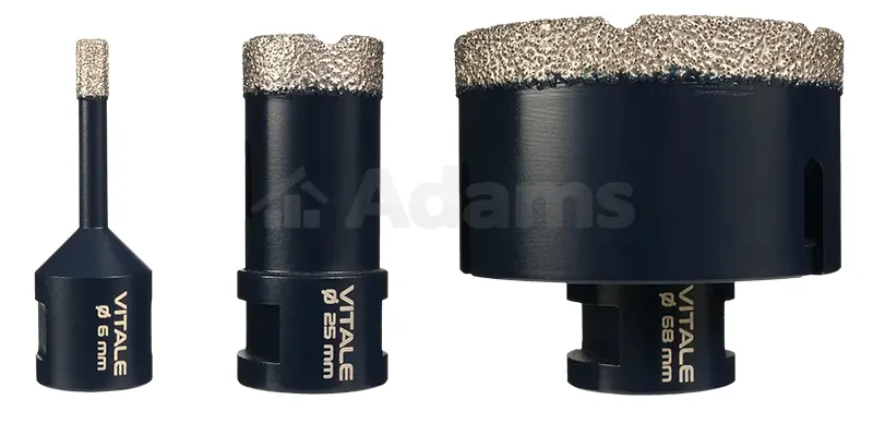 DIAMANTBOHRKRONEN DDV-T M14 VITALE Diamantbohrkronen DDV-T M14 von VITALE, die zum Bohren von Löchern in die härtesten Materialien verwendet werden