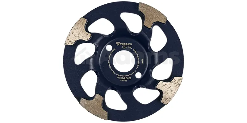 Ferrati-Schleiftopf für Renovierungsarbeiten an Böden sowie zum Entfernen von Putzschichten und harten, dicken dekorativen Beschichtungen.