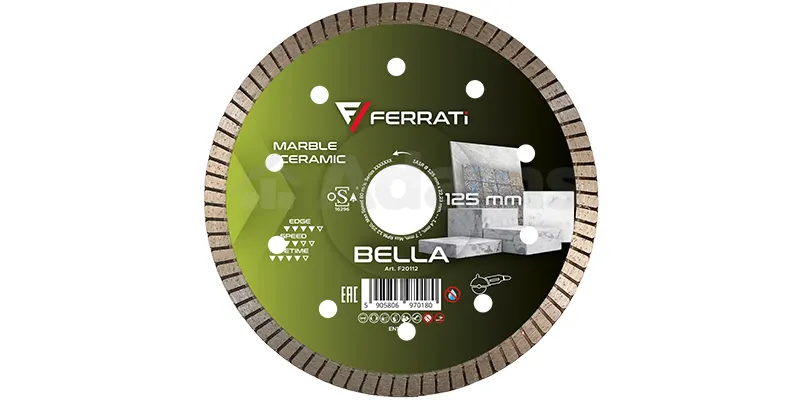 Die Bella-Trennscheibe verfügt über eine spezielle Segmentform, die das Auswerfen des Abtrags erleichtert.