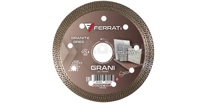 Die Grani-Trennscheibe eignet sich für die Bearbeitung von harten und dicken Materialien.