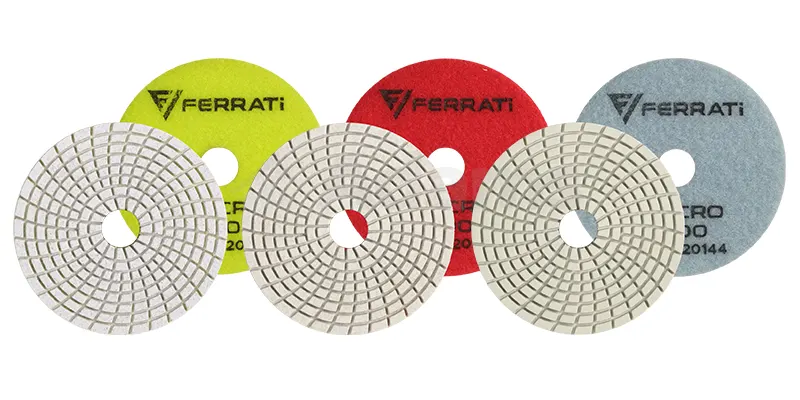 Polierscheiben Velcor 100 mm der Firma Ferrati in verschiedenen Körnungen