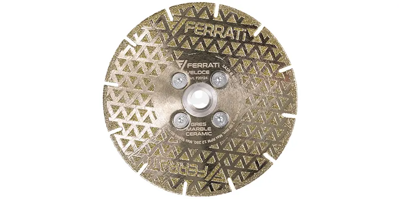 Dank hoher Konzentration und feiner Körnung des Diamants erreicht die Veloce-Trennscheibe maximale Schnittgeschwindigkeit.