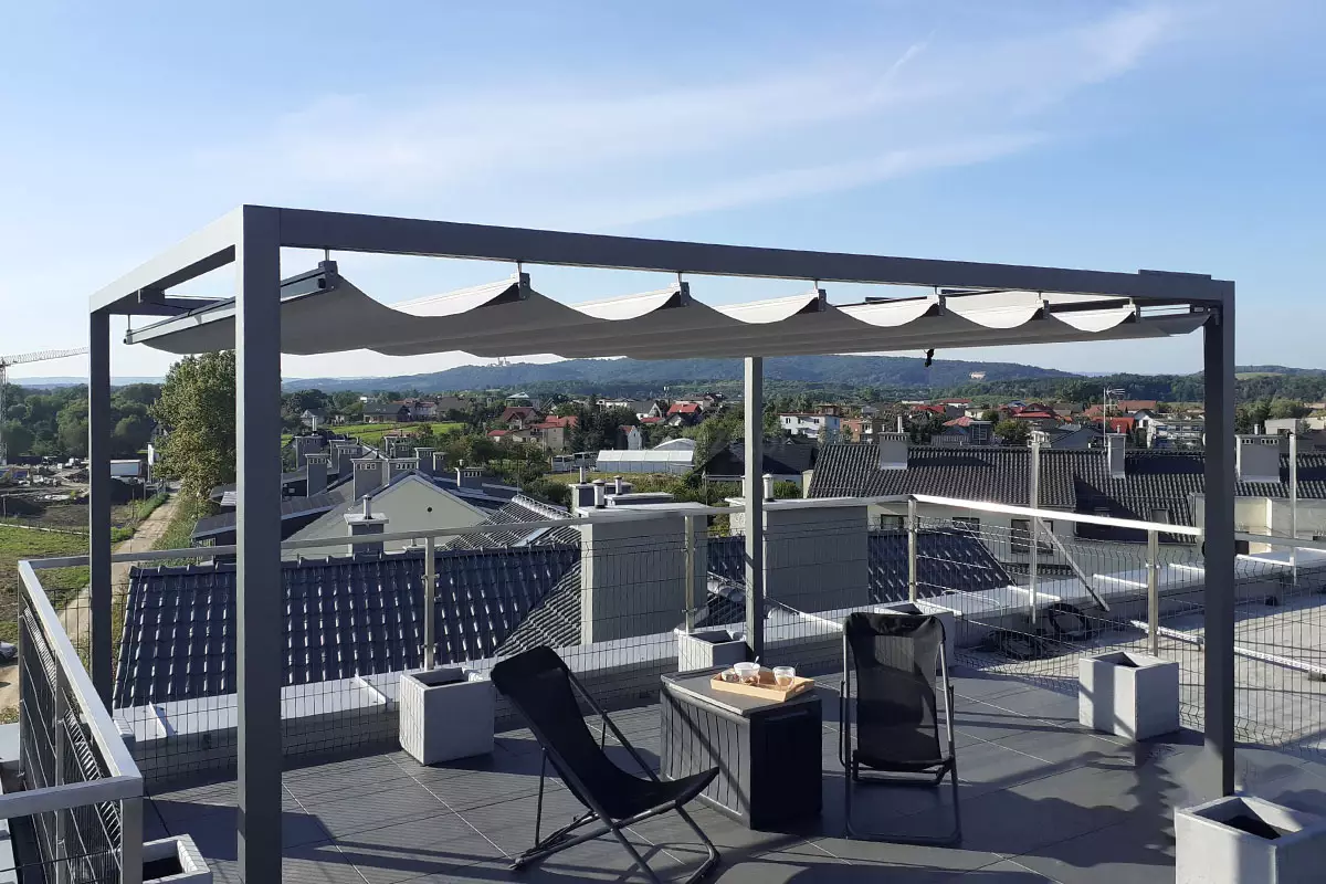 Wieloletnia pergola nad taras model dragon